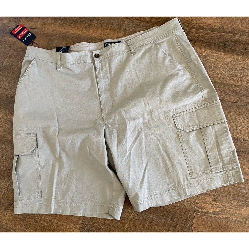 Chaps Men's 46Khaki Shorts Cotton Pockets Casual Cargo Hiking Light Gray